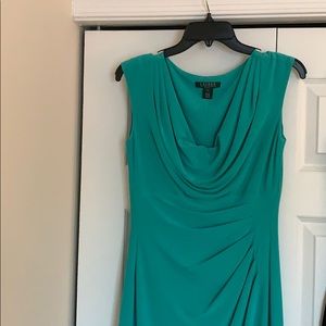 Teal cowl neck Lauren Ralph Lauren dress